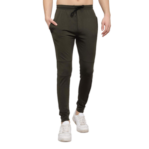 Pantalon de survêtement en coton et élasthanne pour homme, taille élastique avec cordon de serrage, poches latérales, coupe décontractée, idéal pour l'automne - Product Image 1