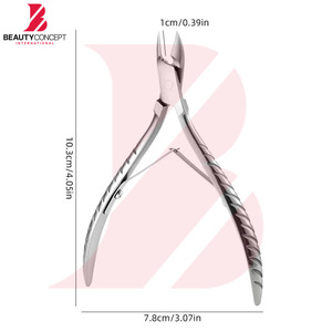 Juego de cortacutículas con mango trenzado de colores modernos, cortador de piel muerta profesional de acero inoxidable para salones de uñas - Product Image 6