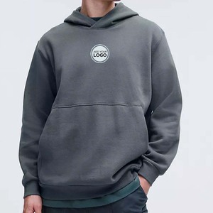 Front Pocket Solid Color Long Sleeves Winter Embroidered Top Selling Side Pockets Hoodies - Product Image 3