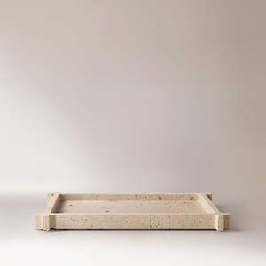 Plateau décoratif Tibur Travertine beige, très tendance, pour la décoration moderne de la maison, dernières nouveautés en plateaux. - Product Image 3