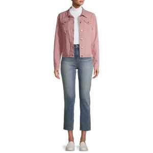 Newest Style Lady Jean Jacket Long Sleeve Woman <b>Denim</b> Jacket Women's Clothing Pink Color Quantity Custom <b>Coat</b> Cotton OEM Pockets - Product Image 3