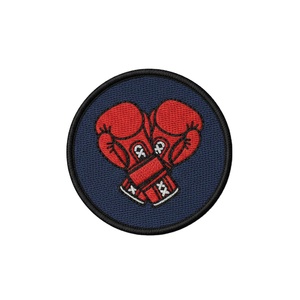 Guantes de boxeo personalizados al por mayor, parche bordado termoadhesivo, aplique redondo, insignia para chaquetas deportivas, accesorios a granel para coser en prendas. - Product Image 1