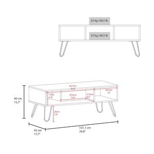 Tavolino da caffè a 2 ripiani in fumé dal design elegante - Product Image 5