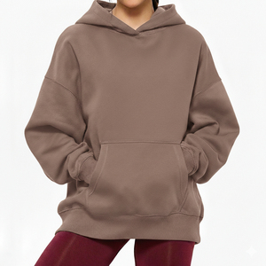 Women Modern Oversized Hoodie Casual <b>Winter</b> <b>Top</b> Relaxed Fit Street Style Knitted Cotton Front Logo Eco-Friendly Soft Everyday - Product Image 1