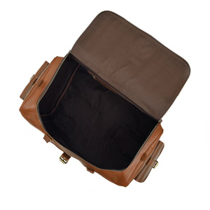 Sac de voyage en cuir personnalisé à prix de gros abordable, sac de week-end vintage haut de gamme en cuir véritable pour hommes - Product Image 3