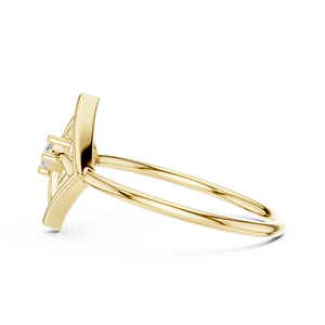 Anillo de oro amarillo macizo de 14k para mujer con diamante de corte brillante redondo minimalista de forma cuadrada, ideal para regalo de compromiso, aniversario o boda. - Product Image 3