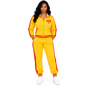 Conjunto Deportivo de Poliéster para Mujer PDK, Ropa Deportiva Moderna con Chaqueta de Manga Larga y Pantalones Cómodos para Correr - Product Image 1
