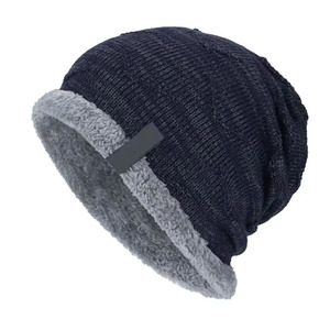 <b>Winter</b> Double Layer Thick Plain Customize Beanie Solid Custom Logo Warm <b>Hats</b> Women <b>Men</b> Striped Pattern 100% Acrylic High-quality - Product Image 4