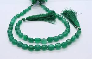 Perles ovales lisses en onyx vert naturel AAA 7x10 MM, perles de pierres précieuses en onyx vert, 10 pouces, perles ovales en onyx vert naturel - Product Image 4