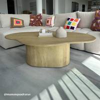 Table basse en bois de manguier moderne Vandana Aston Grand Cloud