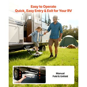 Accesorios Exteriores para Autocaravanas, Escalones Retráctiles Telescópicos Plegables de Aleación de Aluminio, Capacidad de 440 Libras - Product Image 2