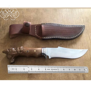 Couteau de camping tête de loup, couteau de chasse artisanal fait main, cadeau d'anniversaire et de naissance pour lui, lame personnalisée unique - Product Image 4