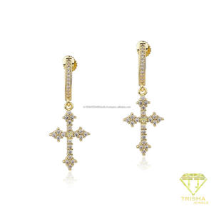 Pendientes de Lujo con Diamantes Cultivados en Laboratorio VVS, Plata de Ley 925 con Baño de Oro, Joyería para Mujer - Product Image 2