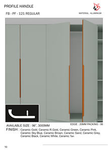 Premium aluminium concealed wardrobe profile handle slim edge cabinet pull modern kitchen furniture <b>door</b> handle durable finish - Product Image 2