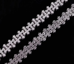 Bracelet croix en argent, style hip-hop, serti de diamants Moissanite, bracelet cubain pour homme, idéal pour les soirées - Product Image 3