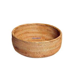 Handmade Rattan <b>Basket</b> for Kitchen Storage Woven <b>Bread</b> Fruit Bowl Decorative Dining Organizer - Product Image 1