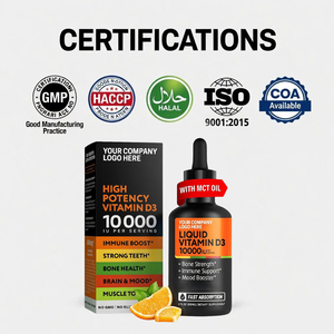 <b>Vitamin</b> D3 <b>Liquid</b> Drops 10000 IU with MCT Oil OEM Private Label Bulk Supply - Product Image 2