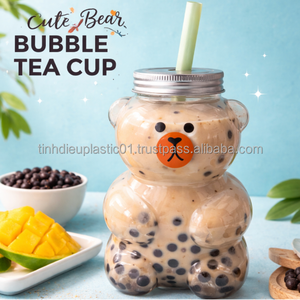 Bouteille en PET de 500 ml de haute qualité en forme d'ours avec bouchon à vis, gobelets en plastique de qualité alimentaire fabriqués au Vietnam - Product Image 3