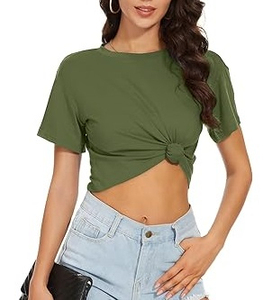 Débardeur court en coton respirant de qualité supérieure pour femme, 100 % coton, idéal pour l'été, faible MOQ - Product Image 2