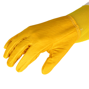 Protective Beekeeping <b>Gloves</b> – Strong Fabric, Leather Palm Reinforcement with <b>Long</b> Sleeve Coverage - Product Image 3