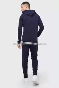 Sialverse personalizado 2 piezas Joggers chándal estampado Zip Hood ropa de gimnasio para hombres de talla grande deportes de invierno rayas ecológicas - Product Image 6