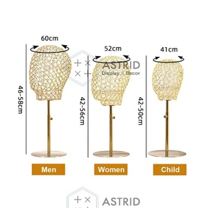 Soporte Moderno Dorado Hueco Ajustable y Desmontable para Exhibición de Cabezas de Maniquí, Gorras y Sombreros para Tiendas Minoristas - Product Image 4