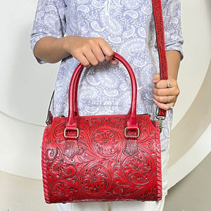 Genuine Cow Leather Weekender <b>Overnight</b> <b>Bag</b> OEM Fashion Unisex Hand Tooled Leather Travel Tote Duffel <b>Bags</b> for <b>Men</b> & Women's - Product Image 5