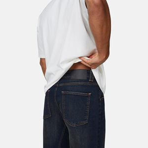 Men's Dark Wash Straight-Leg Denim Jeans Midweight Cotton Casual Fit Regular Waist Autumn Style - Product Image 3