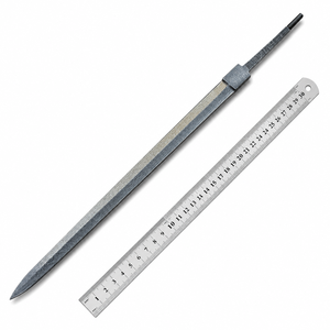 Espada Vikinga de Acero de Damasco Hecha a Mano, Hoja Completa sin Acabado para Fabricación de Espadas, Hoja de 32 Pulgadas con Funda de Cuero - Product Image 1