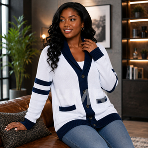 HMR Sorority Sisterhood Autumn Winter <b>Short</b> High Waist Solid Color Sweater <b>Women</b> Single-breasted Knit <b>Cardigan</b> - Product Image 3