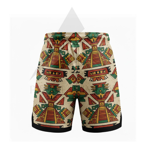 Shorts de Playa para Hombre con Estampado Geométrico, Secado Rápido, Poliéster, Cordón Ajustable, Casuales - Product Image 2