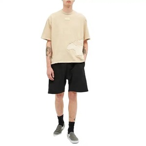 T-shirt à manches courtes pour homme, couleur unie, taille plus, décontracté, en coton tricoté - Product Image 2