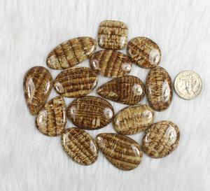Aragonita natural en forma de pera ovalada, pulida en la parte superior, lote al por mayor para fabricantes de joyería de plata 925. - Product Image 1