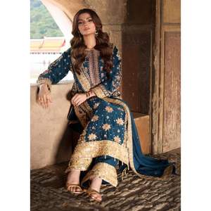 Fancy Top-Bottom y Dupatta Set para mujer con trabajo de secuencia de bordado elegante - Product Image 3