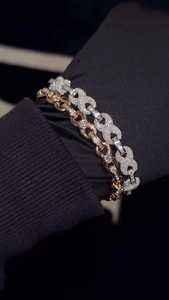 กำไลเพชรหรูหรา Infinity Lab Diamond 18K ทองคำแท้ ชุบทองคำชมพู ประดับเพชรทรงบาแกตต์เต็มวง ได้รับการรับรองจาก GIA เหมาะสำหรับทุกเพศ ใส่ได้ทุกวัน - Product Image 6