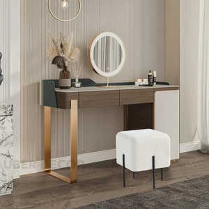 Frova Boucle Upholstered Ottoman Stool Modern Minimalist Accent <b>Seat</b> with Metal Legs for Living Room & Bedroom - Product Image 2