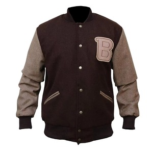 Men Varsity <b>Jacket</b> Custom Embroidered College Letterman Coat Premium Wool <b>Leather</b> OEM ODM Manufacturing Service - Product Image 1