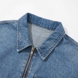 เสื้อแจ็คเก็ตยีนส์สีฟ้าอ่อนแบบมีซิป |   เสื้อแจ็คเก็ตเดนิมทรงโอเวอร์ไซส์สไตล์สตรีทแวร์ |   เสื้อโค้ทเดนิมหลายกระเป๋า |   ผู้ผลิต OEM ตามสั่ง - Product Image 3
