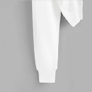 Sudadera Corta con Capucha para Mujer, Color Blanco, con Bordado de Mariposa, Bolsillos Delanteros, Estilo Casual para Otoño, 100% Algodón Tejido, Manga Larga - Product Image 6