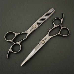 Ciseaux de coiffure professionnels pour salon de barbier, lames en acier inoxydable, pointes de lames à biseaux, ciseaux en céramique et acier inoxydable - Product Image 2