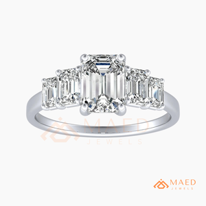 925 Sterling Silver Emerald Cut Moissanite Ring Elegant Bridal Promise Jewelry for Women Daily Wear Gift USA Style Shine - Product Image 5