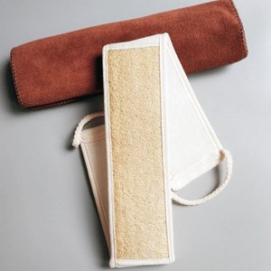 Natural loofah exfoliating <b>back</b> <b>washer</b> loofa exfoliator straps massage sponges for bathing and showering - Product Image 4