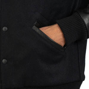 OEM Customizable Logo Vintage Slim Single-Breasted Men's Baseball Jacket Factory-Price Woolen Reflective Hooded Winter - Product Image 4