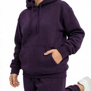 Ensemble de survêtement 2 pièces pour femme, coupe ample, violet, en polaire, style urbain, respirant, écologique, grandes tailles - Product Image 1