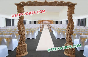 Hermosa Puerta de bienvenida de madera Gujarati Mandap, puerta de bienvenida clásica de madera Mandap, decoración de puerta de entrada de bienvenida de matrimonio real - Product Image 6