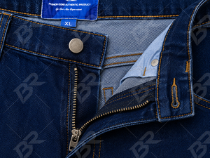 Shorts de Mezclilla Azules Holgados con 5 Bolsillos, Bordados y Costuras en Contraste, Cintura Media, para Verano - Product Image 6
