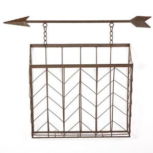 Classic Iron Wall Hanging <b>Basket</b> with Open Wire Construction for Fruit <b>Bread</b> and Vegetable Storage Display - Product Image 1