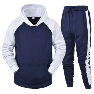 Custom Made <b>Plus</b> <b>Size</b> 100% Cotton Breathable Quick Dry Winter Tracksuit <b>Set</b> with Fleece Lining & Customizable Men Tracksuit - Product Image 2