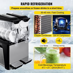 900W 20L doppia ciotola Margarita Frozen Drink Maker 110V automatico commerciale slusy macchina per giorno notte pulizia per - Product Image 5