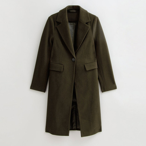 Abrigo de Gabardina Ajustado para Mujer, Mezcla de Lana, con Doble Cinturón, Forro de Seda con Patrón Largo y Bordado, de Alta Calidad - Product Image 1